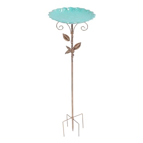 BAOFUYA Metallvogelbad, Abnehmbarer Vintage Metall Kaltproof Stehender Vogelbad Birdfeeder für Gartendekoration von Außen von BAOFUYA