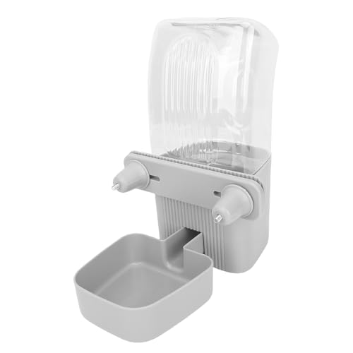 BAOFUYA Pet Cage Wasserspender, 1200 Ml Geräumige Kapazität Leicht zu Säubern Universeller Kompatibilität Automatische Hängende Wasserschale für Katzenhundkiste (Grey) von BAOFUYA