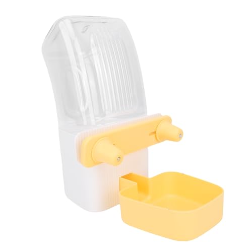 BAOFUYA Pet Cage Wasserspender, 1200 Ml Geräumige Kapazität Leicht zu Säubern Universeller Kompatibilität Automatische Hängende Wasserschale für Katzenhundkiste (Yellow) von BAOFUYA