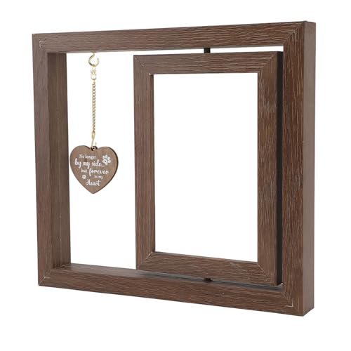 BAOFUYA Pet Memorial Bilderrahmen, Massivholz Herz Anhänger Pet Memorial Fotorahmen für Hunde Katzen Erinnerung Geschenke von BAOFUYA