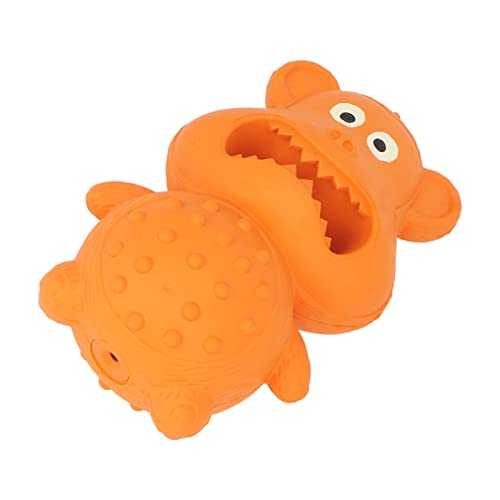 BAOFUYA Quietschendes Hundespielzeug aus Latex, Kauspielzeug für Hunde, Quietschendes Kauspielzeug für Welpen und Katzen, Gorilla-förmiges Spielzeug für Welpen (Orange) von BAOFUYA