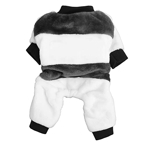 BAOFUYA Schwarz-weiße Haustier-Winterkleidung, weicher Warmer Hundemantel für Welpen bei kaltem Wetter, Rundhals-Haustierbekleidung für mittlere bis kleine Rassen M von BAOFUYA