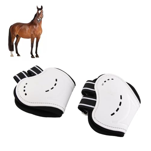 BAOFUYA Streichkappen für Pferde, Schützende, Leichte, Atmungsaktive Weiße Streichkappenbandage für Pferdeschutzausrüstung (L) von BAOFUYA