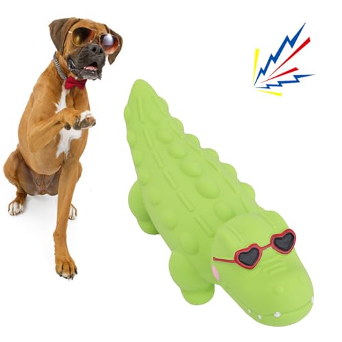 BAOFUYA Weiches Latex Hund Zahnen Spielzeug, Linderung Einsamkeit Eingebautes Soundgerät Vielseitige Verwendung Anti -Biss -Hund Kautkauenkauen für Mittelgroßen Großen Haustier (Krokodil) von BAOFUYA