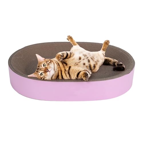 Karton Katzenkratzbett, Wellpapier Katzennest Kratzbecken Katzenspielzeug für Krallenschleifen Möbel Schutz (Violett) von BAOFUYA