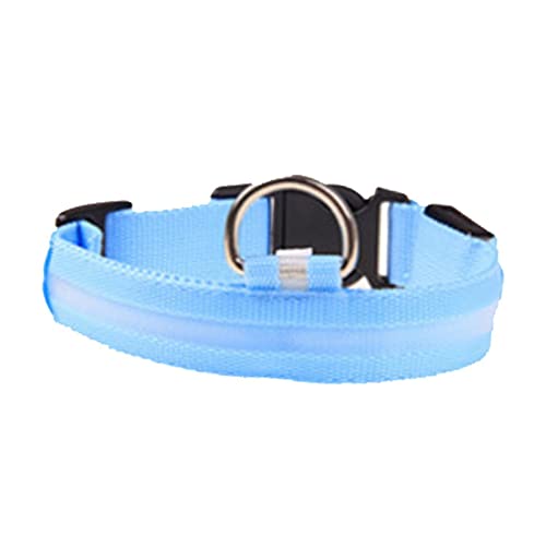 BAOFUYA LED-Hundehalsband, Verstellbares, Weiches Sicherheits-Hundehalsband mit Verstellbaren Knöpfen für Hunde (Blaues Licht) von BAOFUYA