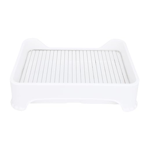 Welpentoilette, Halter für Urinunterlagen mit Edelstahlgitter, Trainingstoilette für Kleine und Mittelgroße Hunde (White) von BAOFUYA