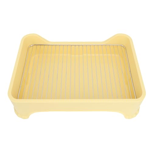 Welpentoilette, Halter für Urinunterlagen mit Edelstahlgitter, Trainingstoilette für Kleine und Mittelgroße Hunde (Yellow) von BAOFUYA