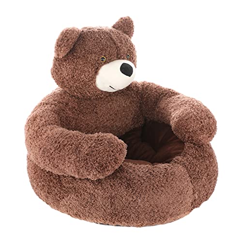 BAOK Bear Hug Hundebett | Niedlicher Kuschelbär Katze Schlafmatte | Plüsch-Haustierkissen mit rutschfester Unterseite, waschbare Haustierbetten & Sofas für Hunde Katzen Indoor Outdoor von BAOK