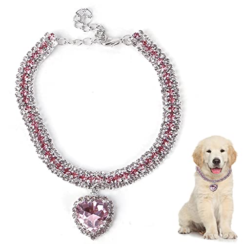 BAOK Diamant-Katzenhalsband | Herzförmige Haustier-Halskette, Haustier-Zubehör, Halskette für Welpen, Kätzchen, Hunde, für Haustier-Hochzeit, Haustier-Mottopartys von BAOK