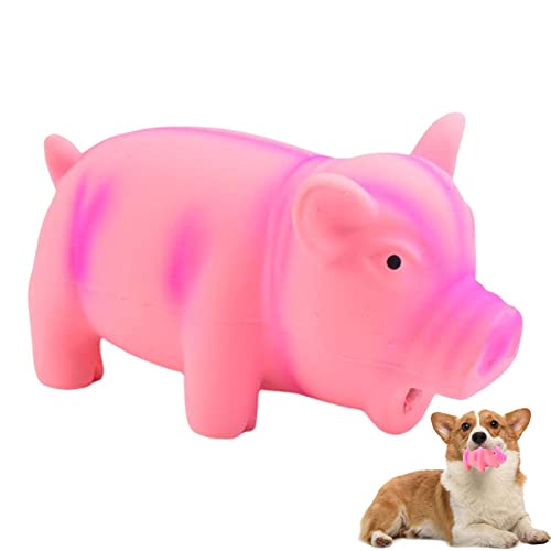 BAOK Gummischwein Quietscher Hundekauspielzeug - Grunting Pig Hundespielzeug, das grunzt für kleine mittelgroße Hunde - Dauerhaftes Gummi-Schwein-Quietscher-Hundewelpen-Kauspielzeug, interaktives von BAOK