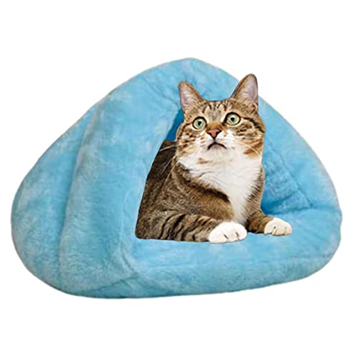 BAOK Haustier-Höhlenbett - Kapuzen-Katzenbett Donut für Hunde | Dreieckiges Katzenbett, beruhigendes und gemütliches, bezogenes Schlafkissen für Kuscheltiere und Wühler von BAOK