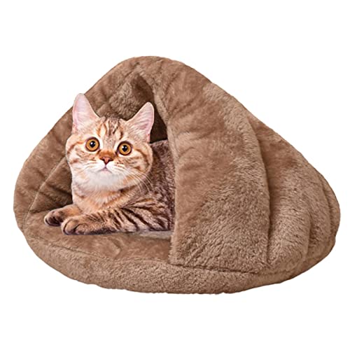 BAOK Haustier-Höhlenbett | Warmes Katzenbett für den Winter | Kuscheltier aus Kunstpelz, rund, bequem, selbstwärmend, für Katzen, Welpen, Schlafzelte von BAOK