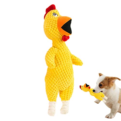 BAOK Hund Plüsch klingendes Kauspielzeug | Haustiere lindern Langeweile und schreien Hühnerspielzeug,Haustier-Plüsch-Kauen-Backen-Spielzeug, Quietschendes Haustier-Kauen-Spielzeug von BAOK