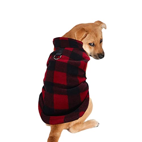 BAOK Hundemantel, kariertes Design, Polar-Fleece, kaltes Wetter, ärmellos, Kleidung für kleine, mittelgroße und große Hunde von BAOK