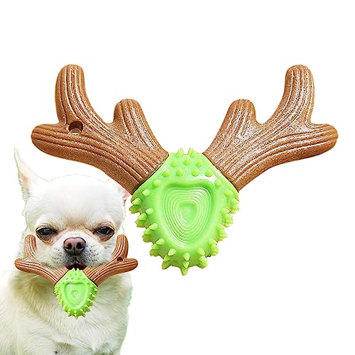 BAOK Kausnacks für Welpen zum Zahnen - 2-in-1-Kauspielzeug für Hunde in Geweihform,Spielzeug zur Bereicherung für Hunde, unverzichtbares Welpenzubehör für kleine, mittlere und große Hunde von BAOK