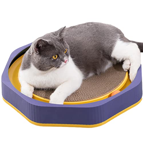 BAOK Kratzspielzeug für Katzen mit Ball - Abnehmbarer Katzenspielzeug-Kugelbahnkratzer - Kratzkarton für Katzen im Innenbereich, verhindert das Beißen von Möbeln für Sofa, Couch, Stühle von BAOK