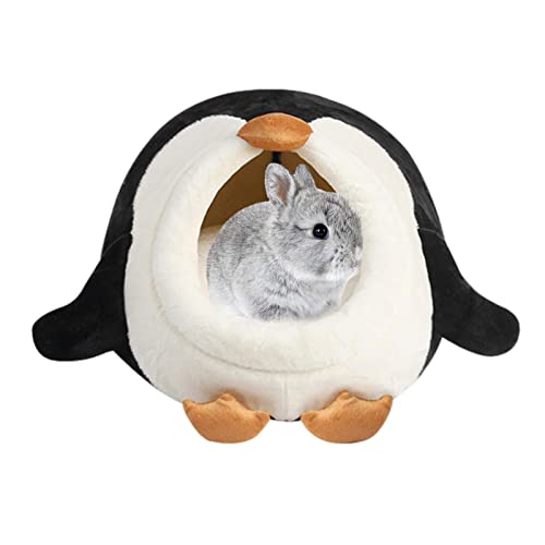 BAOK Mini-Hamsterbett, süßes Pinguin-Form, Meerschweinchen-Versteck, kleines Haustierbett, warmes Bett, Nestzubehör für Hamster, Meerschweinchen, kleine Tiere von BAOK