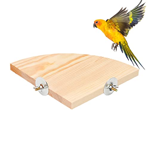 BAOK Papageien-Sitzstange Ständer Spielzeug – Fächerform Vogel Holz Springboard Plattform | Übungskäfig Zubehör Ständer Sitzstange Regal für Igel Wellensittich Nymphensittich Sittiche von BAOK