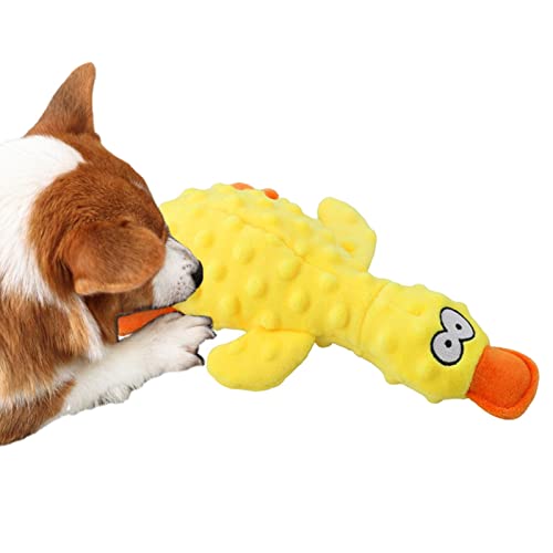 BAOK Stoffente Hundespielzeug, Haustierspielzeug für Welpen – stimuliert den Appetit, Ente Hundespielzeug, quietschendes Haustierspielzeug, Plüsch-Kauspielzeug für große Hunde von BAOK