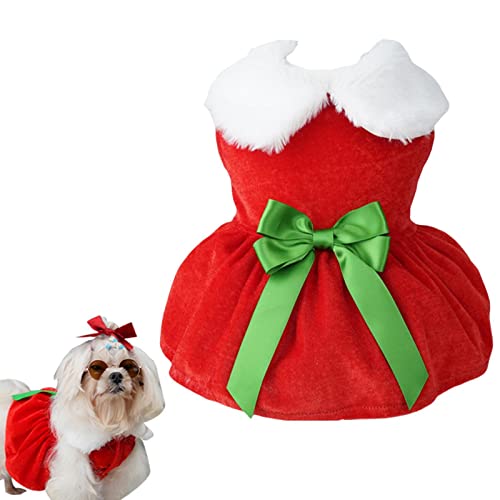 BAOK Weihnachtsmann-Kostüm für Hunde – Weihnachtsmann-Hundekostüm Weihnachten Haustierkleidung – Gold Samt Stoff Winter Kleid Kleidung für Hund Haustier Kleidung Chihuahua Yorkshire Pudel von BAOK