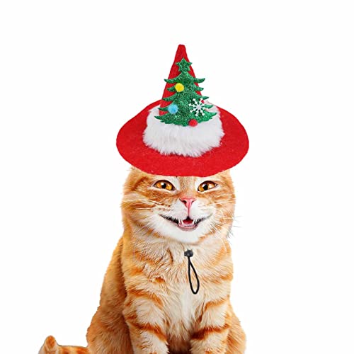 BAOK Weihnachtsmütze für Hund, Weihnachtsmütze für Haustiere, Weihnachtsmütze, Weihnachtsmannmütze mit verstellbarem Gummiband, niedliche Kostüme für kleine Hunde und Katzen von BAOK
