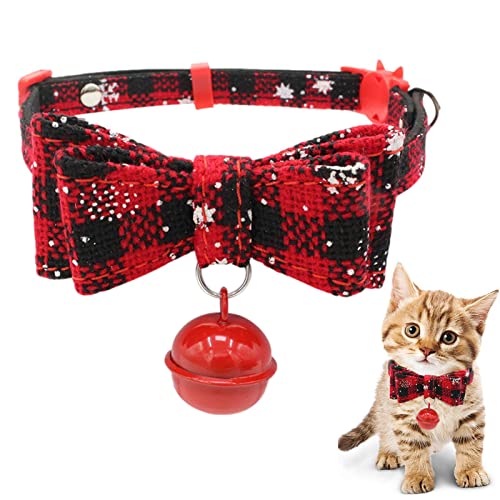 Weihnachts-Hundehalsband mit Fliege | Weihnachts-Hundehalsband mit Fliege – Weihnachts-Haustier-Fliege-Halsband, verstellbar und weich Haustier-Halsband Zubehör Outfit für Hunde Baok von BAOK