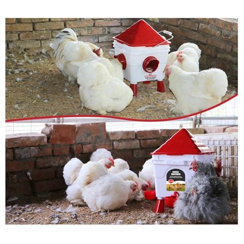 Futterautomat Hühner und Hühnertränke-6Kg/8.5L,Futterspender Hühner & Geflügeltränke mit 4 Bechern und 4 Futteröffnungen,Hühnerzubehör mit Abnehmbaren Beinen und Aufhängeleisten aus Eisen Futterautomat Hühner und Hühnertränke-6Kg/8.5L,Futterspender Hühner & Geflügeltränke mit 4 Bechern und 4 Futteröffnungen,Hühnerzubehör mit Abnehmbaren Beinen und Aufhängeleisten aus Eisen von BAOSHANKO