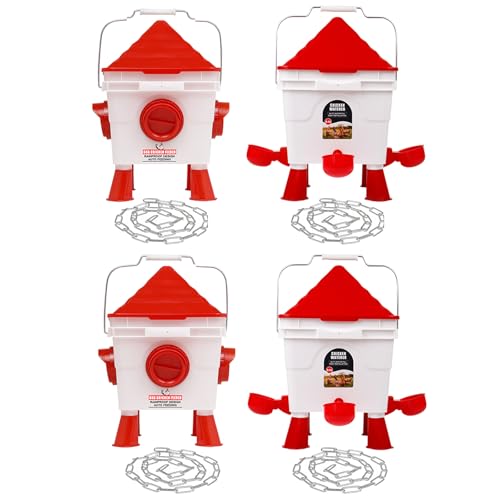 Futterautomat Hühner und Hühnertränke mit 4 Bechern und 4 Futteröffnungen,6Kg/8.5L-Futterautomaten & Geflügeltränke für Geflügel,Automatischer Tränkeeimer mit Abnehmbaren Beinen und Aufhängeleisten au Futterautomat Hühner und Hühnertränke mit 4 Bechern und 4 Futteröffnungen,6Kg/8.5L-Futterautomaten & Geflügeltränke für Geflügel,Automatischer Tränkeeimer mit Abnehmbaren Beinen und Aufhängeleisten au von BAOSHANKO