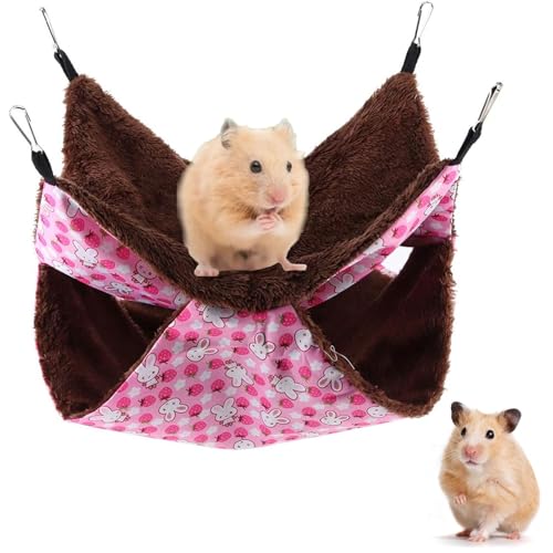 BAOSROY Kleintier Hängematte,Hängematte Meerschweinchen,Kleintiere Betthöhle,Frettchen Hängematte,Warmes Hängebette,Käfig Nest Zubehör für Nagetiere Ratten Mäuse Chinchilla Hamster Kleintiere (Rosa) BAOSROY Kleintier Hängematte,Hängematte Meerschweinchen,Kleintiere Betthöhle,Frettchen Hängematte,Warmes Hängebette,Käfig Nest Zubehör für Nagetiere Ratten Mäuse Chinchilla Hamster Kleintiere (Rosa) von BAOSROY