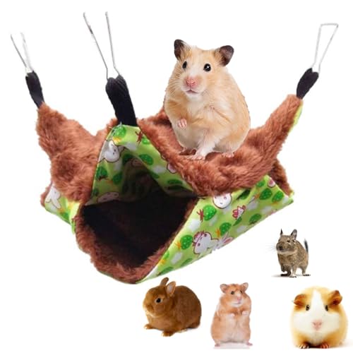 BAOSROY Kleintier Hängematte, Betthöhle, Warmes Hängebette, Käfig Nest Zubehör für Meerschweinchen, Frettchen, Nagetiere, Ratten, Mäuse, Chinchilla, Hamster (Grün) von BAOSROY