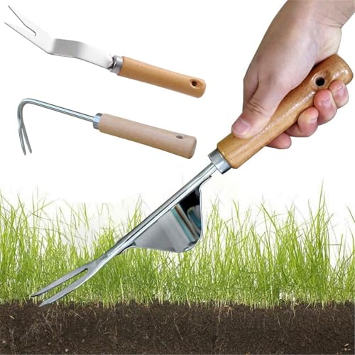 BAOSROY Unkrautstecher Edelstahl,3pcs Unkrautstecher,Manueller Unkrautjäter,Wurzeljäter mit Holzgriff,Edelstahl Unkrautstecher Gartengeräte,Manueller Weeder zum Graben,Jäten,Lösen BAOSROY Unkrautstecher Edelstahl,3pcs Unkrautstecher,Manueller Unkrautjäter,Wurzeljäter mit Holzgriff,Edelstahl Unkrautstecher Gartengeräte,Manueller Weeder zum Graben,Jäten,Lösen von BAOSROY