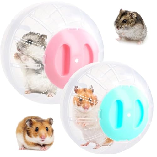 HamsterBall,2pcs Hamsterrad,Hamster Kugel,Hamster Spielzeug,Hamsterkuge,Transparent Hamster Laufball,Spielzeug Hamster Running Ball,Gymnastikball Hamster,Hamsterrad Übungsball Kunststoff,Super-Silent von BAOSROY