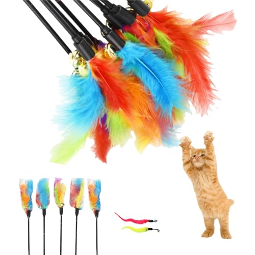 Interaktives Katzenspielzeug,Katzenspielzeug,Spielzeug Katze,Katzenspielzeug Federn,Teaser Spielzeug,Katzen Federspielzeug,Feder Spielzeug Katze,mit 2PCS Magic Worm Spielzeug,für Kätzchen und Katzen Interaktives Katzenspielzeug,Katzenspielzeug,Spielzeug Katze,Katzenspielzeug Federn,Teaser Spielzeug,Katzen Federspielzeug,Feder Spielzeug Katze,mit 2PCS Magic Worm Spielzeug,für Kätzchen und Katzen von BAOSROY