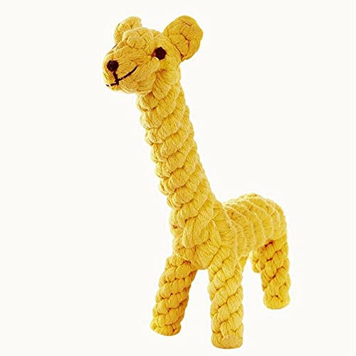 BAQI Handgefertigtes Kauspielzeug aus Baumwollseil, Giraffenform, Welpenspielzeug, weich, langlebig, Haustierprodukt für große und kleine Hunde von BAQI