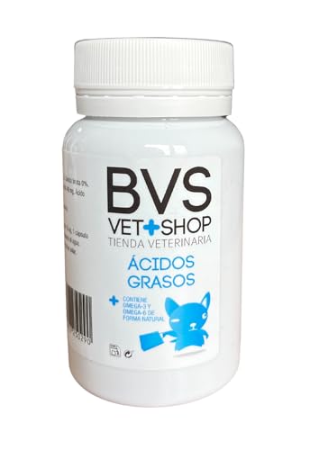 Barakaldo Vet Shop | BVS Fettsäuren für Hunde | Nahrung, das die Funktion des Herz-Kreislauf-Systems, der Haut und der Schleimhäute und des Nervensystems fördert, 60 Kapseln Barakaldo Vet Shop | BVS Fettsäuren für Hunde | Nahrung, das die Funktion des Herz-Kreislauf-Systems, der Haut und der Schleimhäute und des Nervensystems fördert, 60 Kapseln von BARAKALDO VET+SHOP TIENDA VETERINARIA