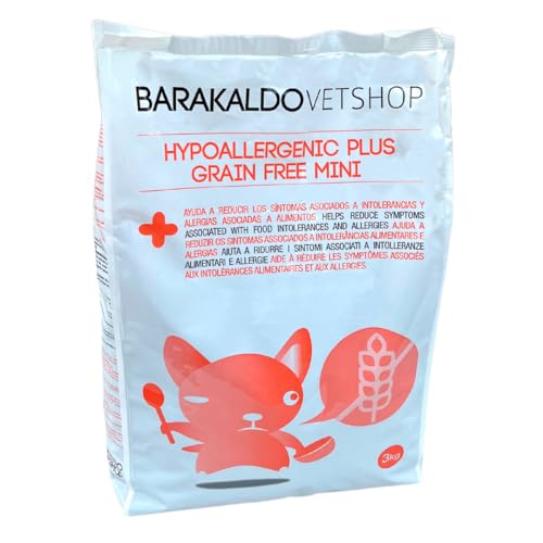 Barakaldo Vet Shop Hypoallergenic Plus Grain Free Mini-Futter für Hunde, hilft Symptome im Zusammenhang mit Lebensmittelunverträglichkeiten und Allergien zu lindern, 2 x 9 kg Barakaldo Vet Shop Hypoallergenic Plus Grain Free Mini-Futter für Hunde, hilft Symptome im Zusammenhang mit Lebensmittelunverträglichkeiten und Allergien zu lindern, 2 x 9 kg von BARAKALDO VET+SHOP TIENDA VETERINARIA