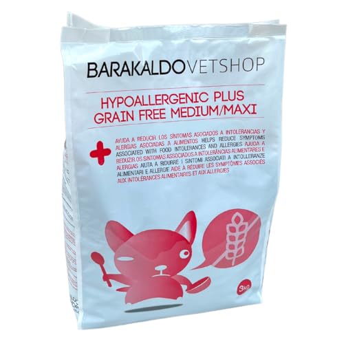 Barakaldo Vet Shop | Medium / Maxi Hypoallergenic Plus Grain Free Hundefutter | bei Futterunverträglichkeitssymptomen und Allergien | Mittelgroße und große Rassen | 2 x 12 kg Barakaldo Vet Shop | Medium / Maxi Hypoallergenic Plus Grain Free Hundefutter | bei Futterunverträglichkeitssymptomen und Allergien | Mittelgroße und große Rassen | 2 x 12 kg von BARAKALDO VET+SHOP TIENDA VETERINARIA
