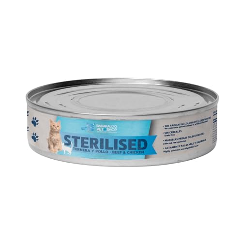 Barakaldo Vet Shop | Nassfutter für Katzen, Sterilised Grain Free Kalb und Huhn, für sterilisierte Katzen, sehr schmackhaft und verdaulich, 1 Stück x 85 g Barakaldo Vet Shop | Nassfutter für Katzen, Sterilised Grain Free Kalb und Huhn, für sterilisierte Katzen, sehr schmackhaft und verdaulich, 1 Stück x 85 g von BARAKALDO VET+SHOP TIENDA VETERINARIA