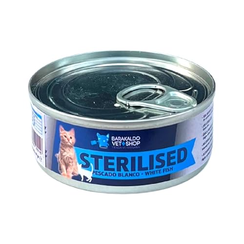 Barakaldo Vet Shop | Nassfutter für Katzen, Sterilised Grain Free Weißer Fisch, für sterilisierte Katzen, Tendenz zu Übergewicht, fettarm, 96 % weißer Fisch, 6 Stück x 85 g Barakaldo Vet Shop | Nassfutter für Katzen, Sterilised Grain Free Weißer Fisch, für sterilisierte Katzen, Tendenz zu Übergewicht, fettarm, 96 % weißer Fisch, 6 Stück x 85 g von BARAKALDO VET+SHOP TIENDA VETERINARIA
