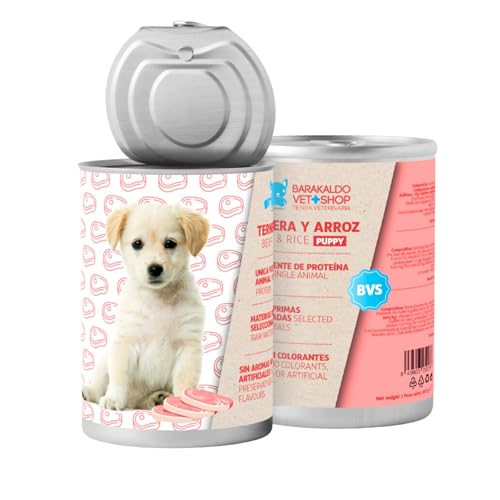 Barakaldo Vet Shop | Nassfutter für Welpen mit Kalb für Hunde | für Welpen, einzigartige tierische Proteinquelle, ohne Aromen oder künstliche Farbstoffe, 12 Stück x 400 g Barakaldo Vet Shop | Nassfutter für Welpen mit Kalb für Hunde | für Welpen, einzigartige tierische Proteinquelle, ohne Aromen oder künstliche Farbstoffe, 12 Stück x 400 g von BARAKALDO VET+SHOP TIENDA VETERINARIA
