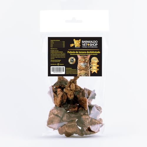 Barakaldo Vet Shop Trockene Kalbslunge für Katzen, unterstützt gesunde Zähne und optimale Mundhygiene, 1 Stück x 180 g von BARAKALDO VET+SHOP TIENDA VETERINARIA