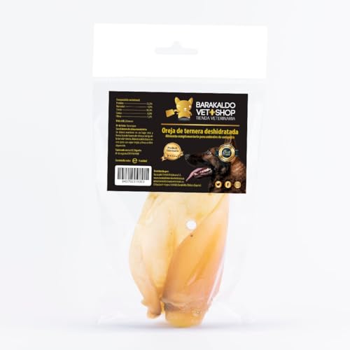 Barakaldo Vet Shop | Trockenes Rinderohr für Hunde | Kollagenreich und leicht zu fressen für kleine und mittelgroße Hunde | 3 Stück von BARAKALDO VET+SHOP TIENDA VETERINARIA