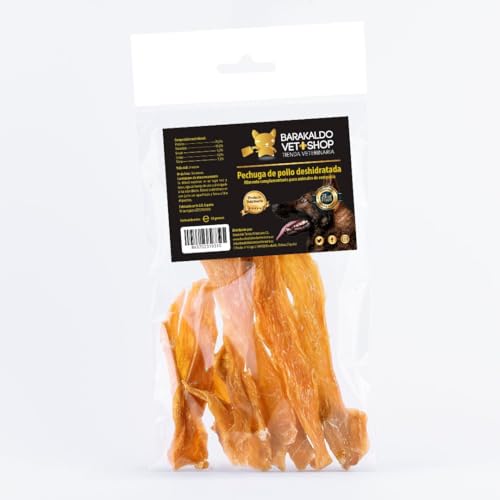 Barakaldo Vet Shop | getrocknete Hühnerbrust in Streifen für Hunde | reich an Kollagen und leicht zu fressen für Hunde aller Rassen und Größen | 1 Stück x 60 g von BARAKALDO VET+SHOP TIENDA VETERINARIA