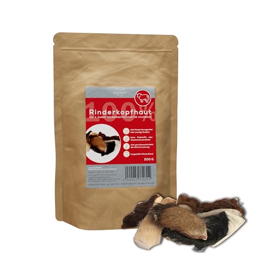 BARFAWAY Rinderkopfhaut, gefriergetrockneter Kausnack mit Fell für Hunde, 100% natürlich ohne Zusätze, Deutsche Herstellung, geruchsneutral, 200 g BARFAWAY Rinderkopfhaut, gefriergetrockneter Kausnack mit Fell für Hunde, 100% natürlich ohne Zusätze, Deutsche Herstellung, geruchsneutral, 200 g von BARFAWAY