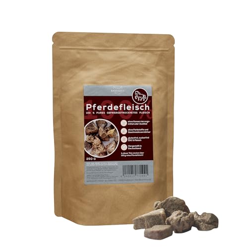 BARFAWAY gefriergetrocknetes Pferdefleisch, Premium Muskelfleisch, allergikerfreundlich, gesunde Hundeleckerlies, getreidefrei, zuckerfrei, 100% natürlich ohne Zusätze, Deutsche Herstellung, 250 g von BARFAWAY