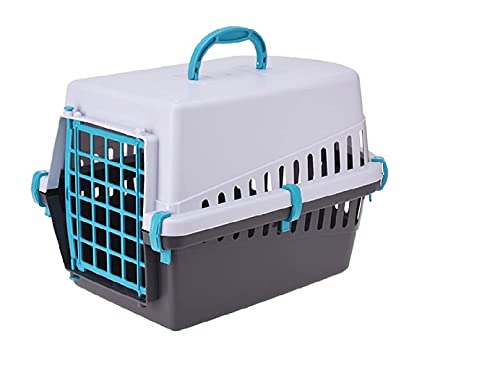 BARGAIN4ALL Tier-Transporter mit stabilem Tragegriff, hartseitige Haustier-Reisetasche für alle Haustiere, leicht zu reinigendes Material und robustes Design mit viel Belüftung (blau) von BARGAIN4ALL