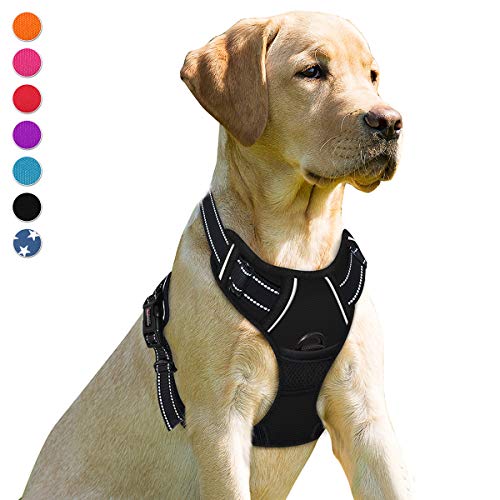 BARKBAY No Pull Dog Harness Front Clip Heavy Duty Reflective Easy Control Handle for Large Dog Walking(Black,L) von BARKBAY