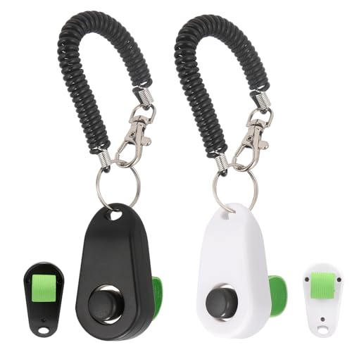 BARKIE Hundetrainings-Clicker mit Fingerring und Handgelenkschlaufe, 2 Stück, Multi-Carry-Hunde-Klicker für Verhaltenshilfen, Welpenzubehör und Haustierbedarf für Hundetraining und Spazierengehen BARKIE Hundetrainings-Clicker mit Fingerring und Handgelenkschlaufe, 2 Stück, Multi-Carry-Hunde-Klicker für Verhaltenshilfen, Welpenzubehör und Haustierbedarf für Hundetraining und Spazierengehen von BARKIE