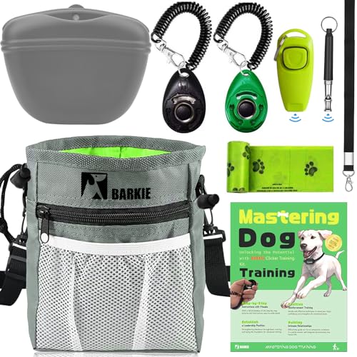 BARKIE Hundetrainingsset – Leckerli-Tasche, Bauchtasche für Haustier-Training, 2 Welpen-Trainingsklicker, Ultraschall-Leise Pfeife, 2-in-1-Pfeife, Clicker-Trainings-Leitfaden (evtl. nicht in deutscher BARKIE Hundetrainingsset – Leckerli-Tasche, Bauchtasche für Haustier-Training, 2 Welpen-Trainingsklicker, Ultraschall-Leise Pfeife, 2-in-1-Pfeife, Clicker-Trainings-Leitfaden (evtl. nicht in deutscher von BARKIE